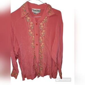 Diane Von Furstenberg Vintage embroidered  Size (S) Blouse.